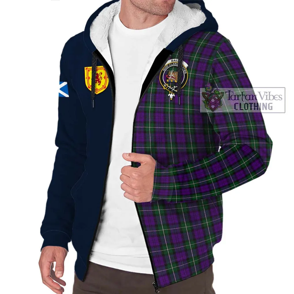 Baillie Highland Society Tartan Sherpa Hoodie Alba with Scottish Lion Royal Arm Half Style