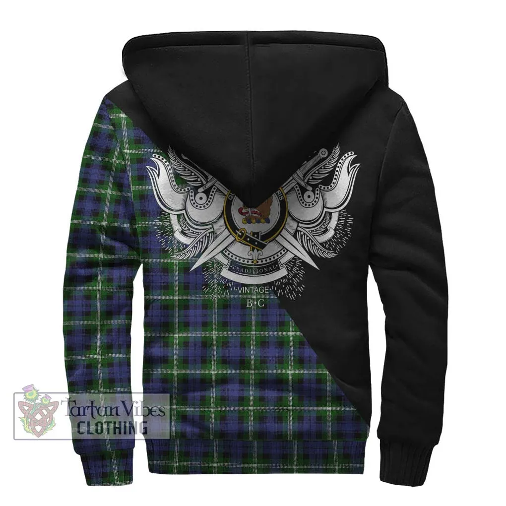 Baillie of Polkemmet Tartan Sherpa Hoodie with Family Crest and Military Logo Style