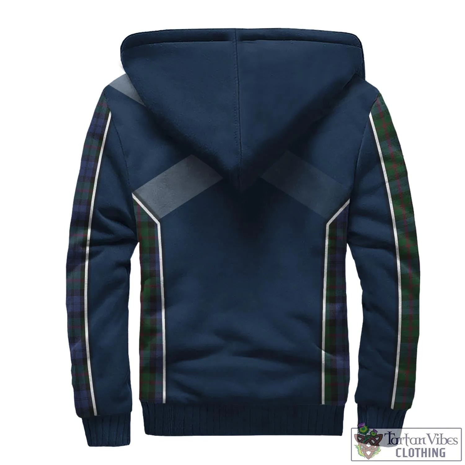 Baird Tartan Sherpa Hoodie with Family Crest and Lion Rampant Vibes Sport Style