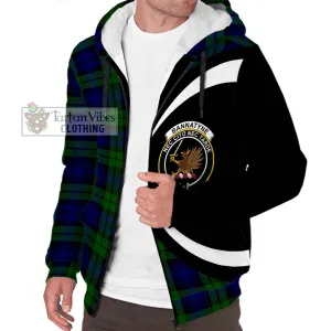 Bannatyne Tartan Sherpa Hoodie with Family Crest Circle Style