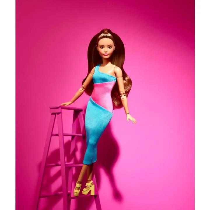 Barbie - Barbie Looks Doll - Brunette with Color Block Midi Dress