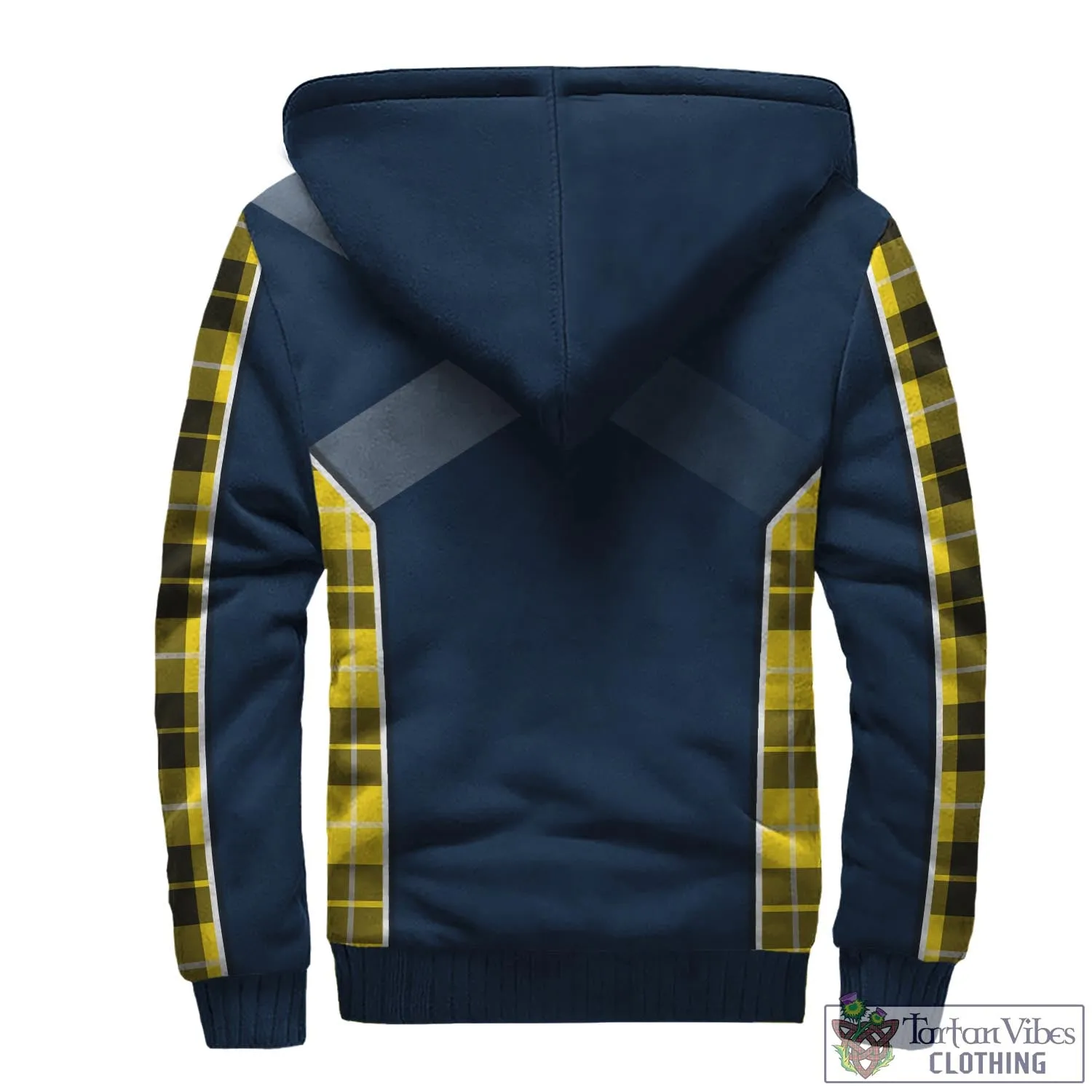 Barclay Dress Modern Tartan Sherpa Hoodie with Family Crest and Scottish Thistle Vibes Sport Style