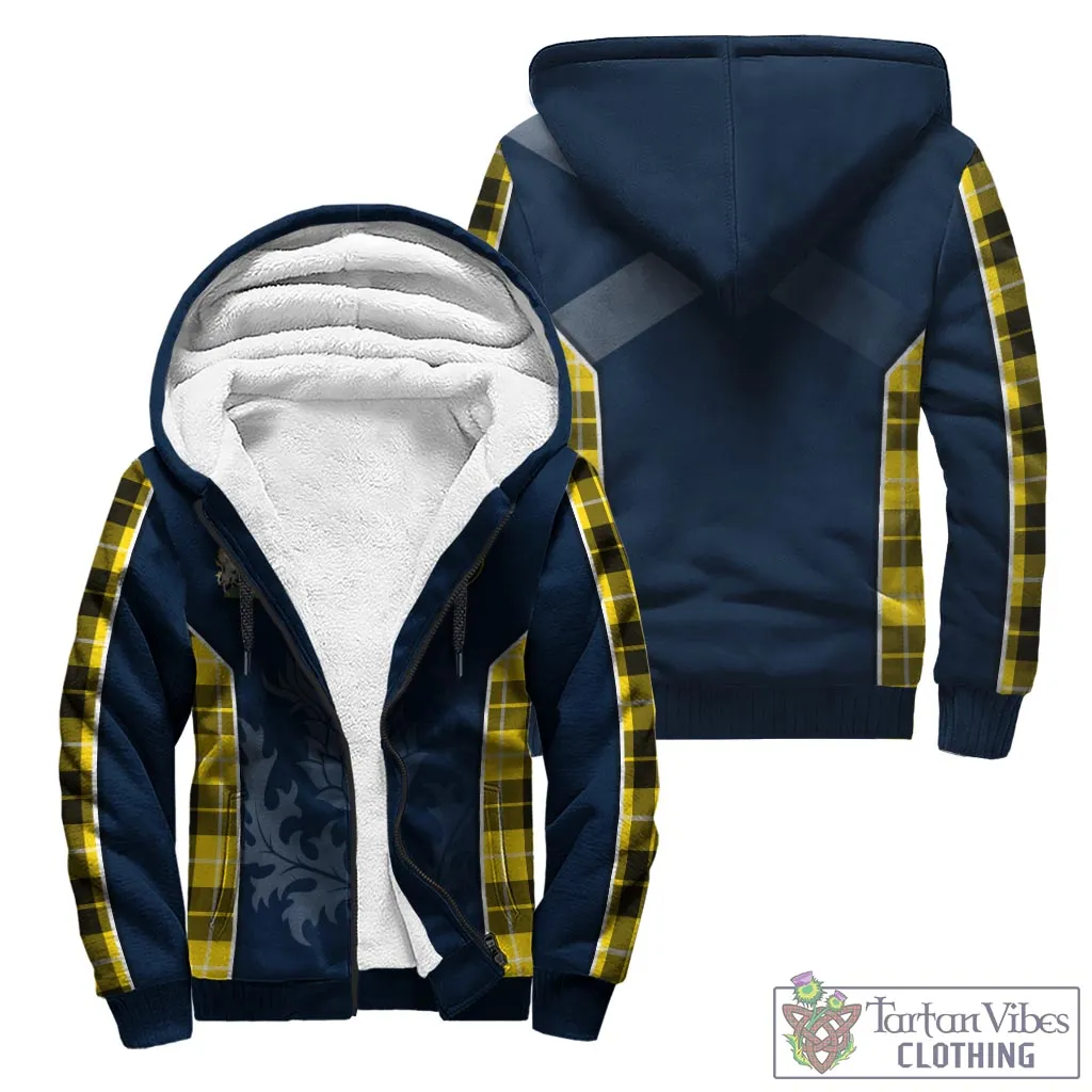 Barclay Dress Modern Tartan Sherpa Hoodie with Family Crest and Scottish Thistle Vibes Sport Style