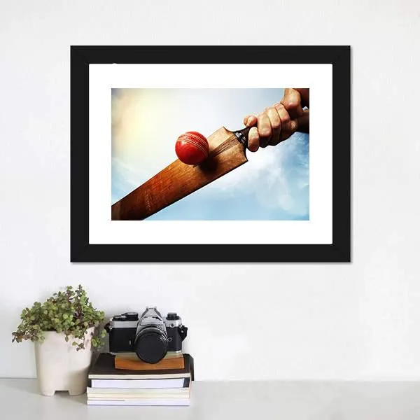 Batsman Hitting A Ball Canvas Wall Art