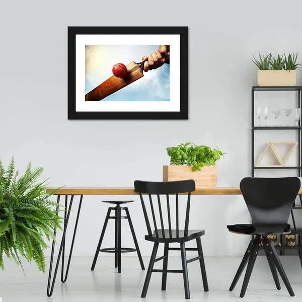 Batsman Hitting A Ball Canvas Wall Art