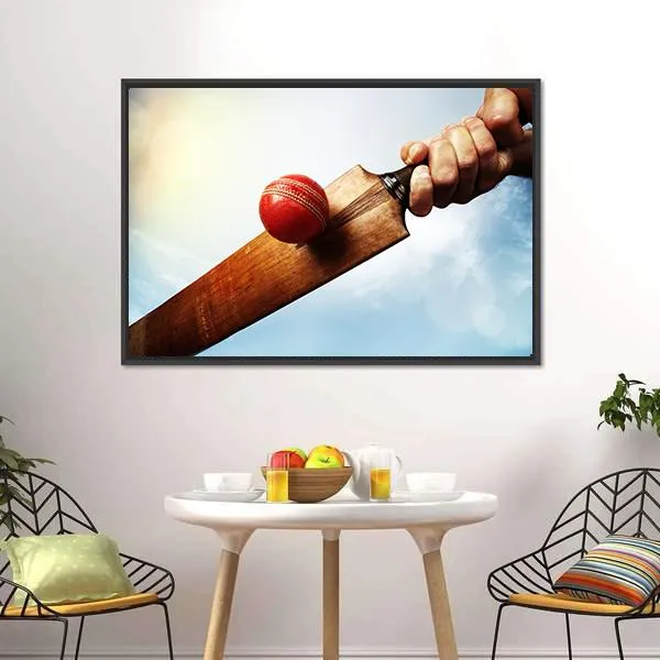 Batsman Hitting A Ball Canvas Wall Art