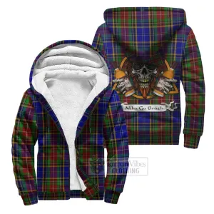 Beattie (Beatty) Tartan Sherpa Hoodie with Family Crest and Bearded Skull Holding Bottles of Whiskey