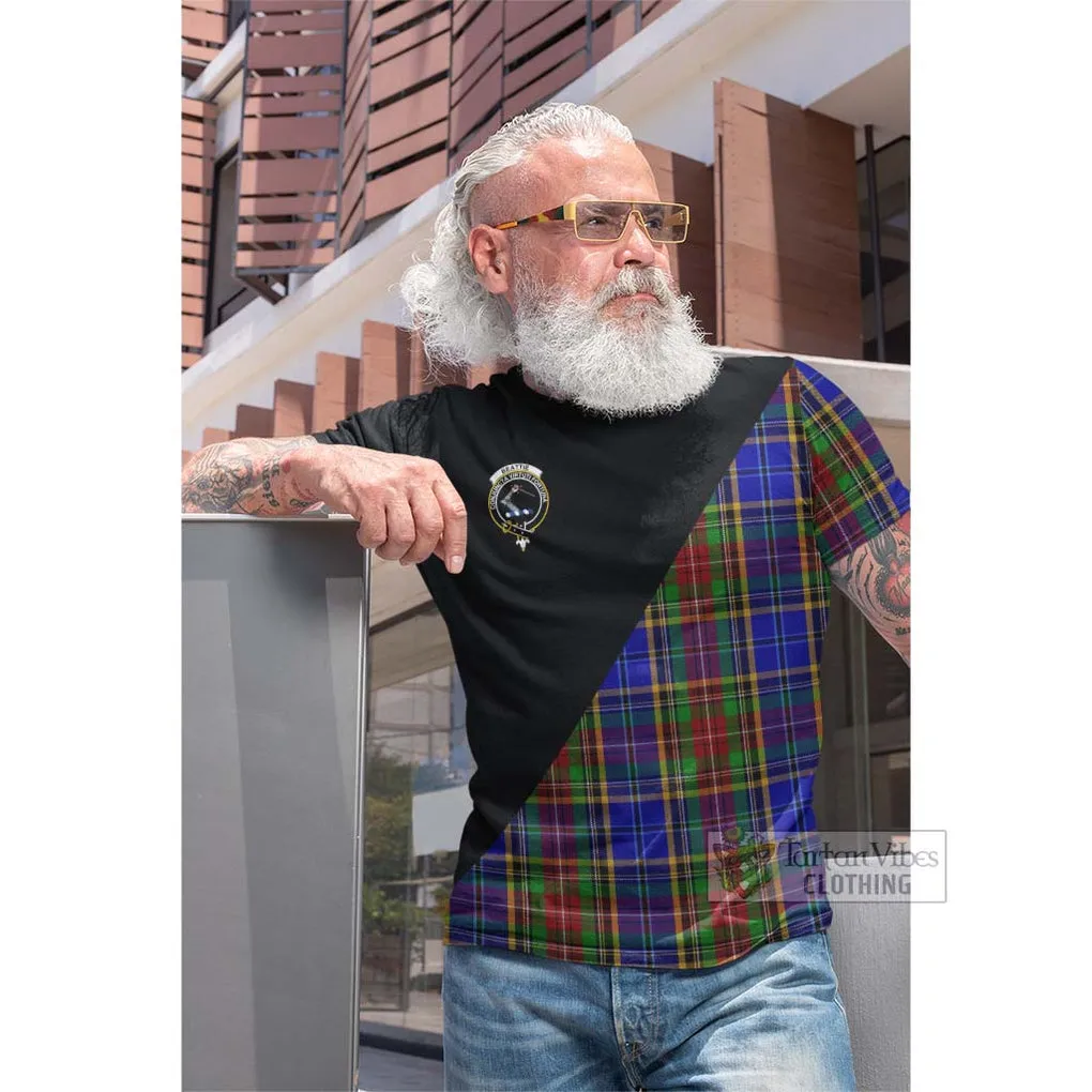 Beattie Tartan Cotton T-shirt with Family Crest and Military Logo Style