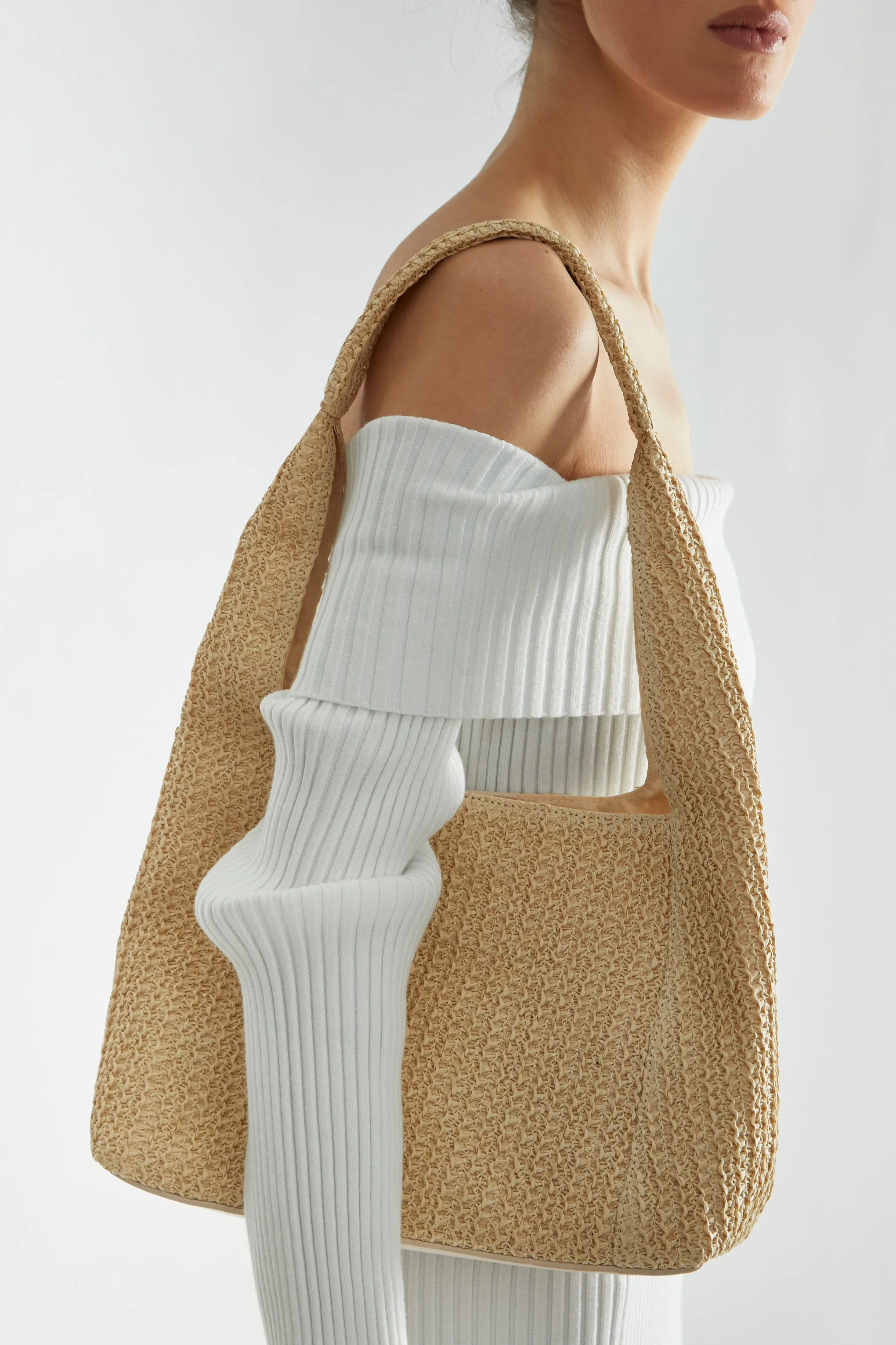 Beige Straw Tote-Bag