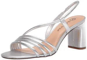 Bella Vita Women's Block Heel Silver Leather 7.5 Wide Pair of Shoes