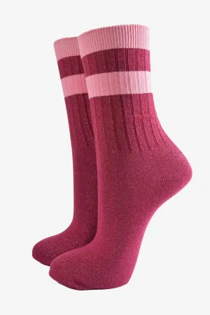 Berry & Pink Stripe Socks