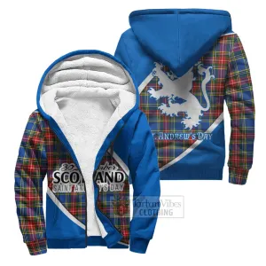 Bethune Family Crest Tartan Sherpa Hoodie Celebrate Saint Andrew's Day in Style