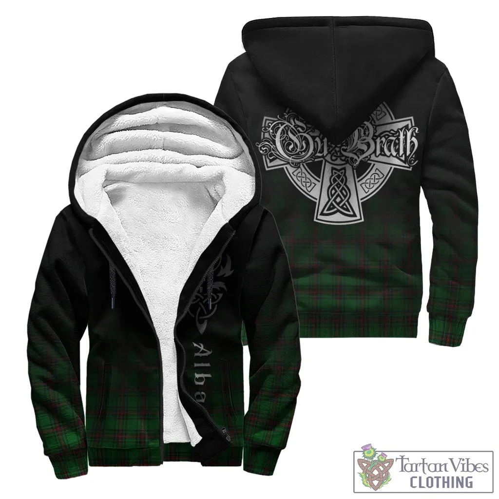 Beveridge Tartan Sherpa Hoodie Featuring Alba Gu Brath Family Crest Celtic Inspired