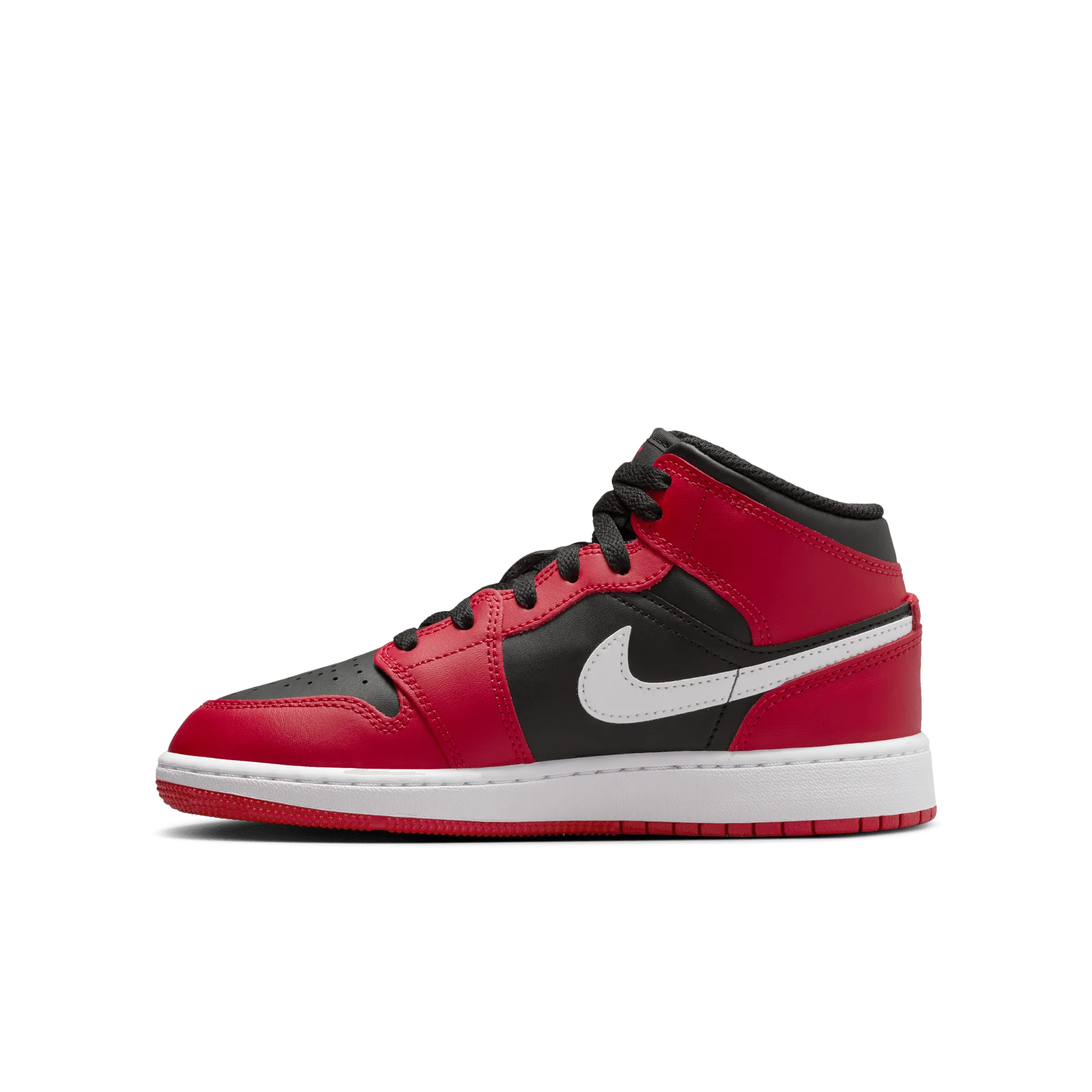 Big Kids' Air Jordan 1 Mid "Gym Red Black White"