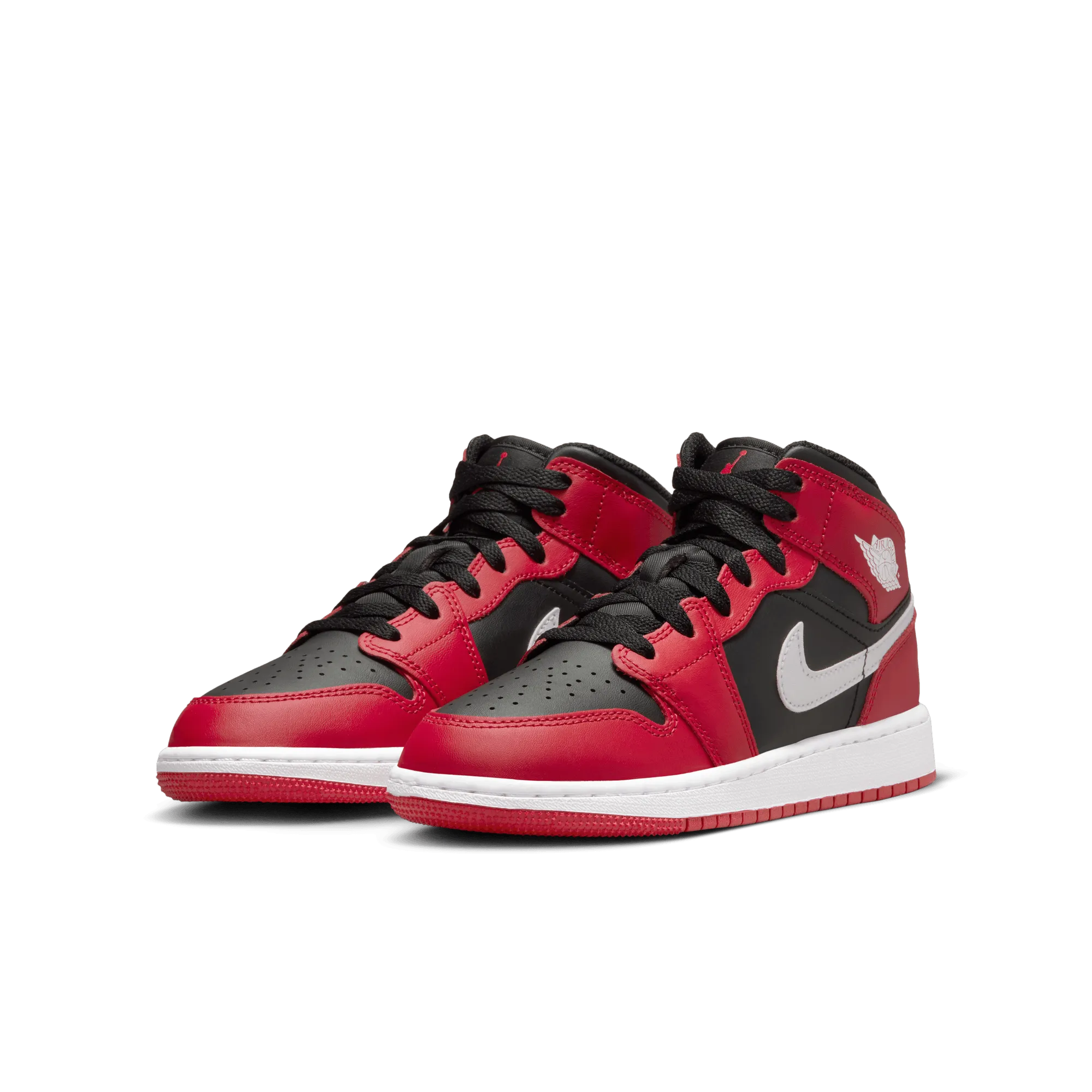 Big Kids' Air Jordan 1 Mid "Gym Red Black White"