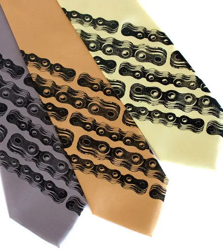 Bike Chain Stripe Silk Necktie