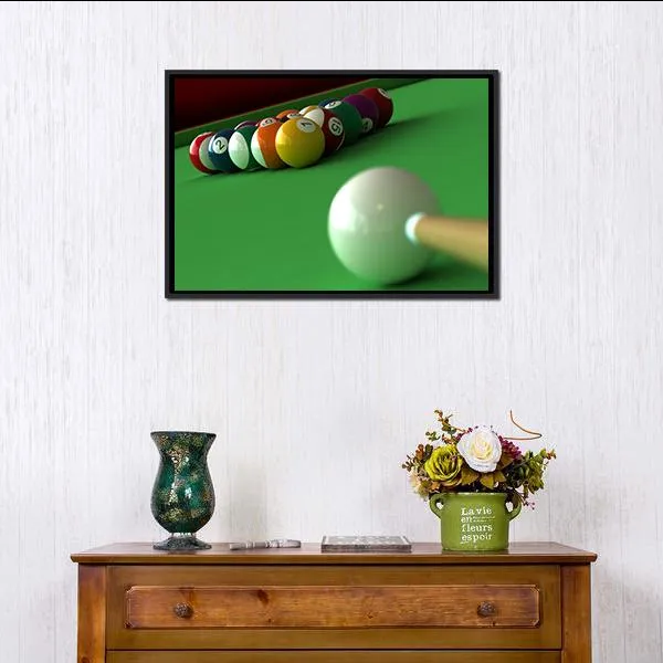 Billiard Balls & Table Canvas Wall Art