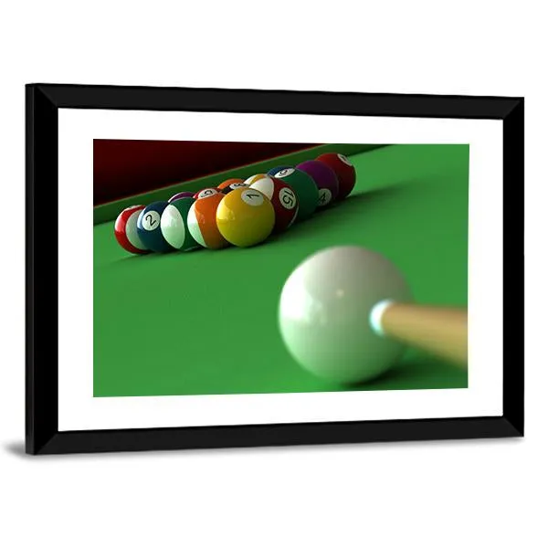 Billiard Balls & Table Canvas Wall Art