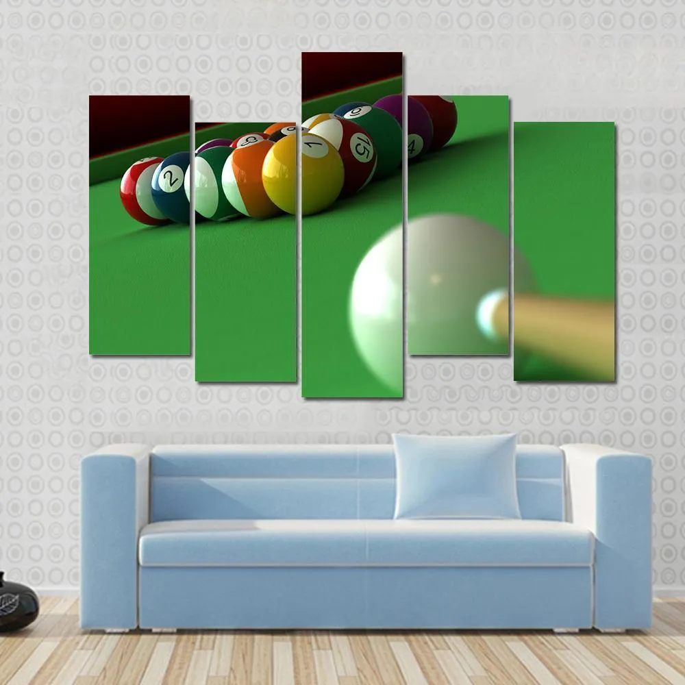 Billiard Balls & Table Canvas Wall Art