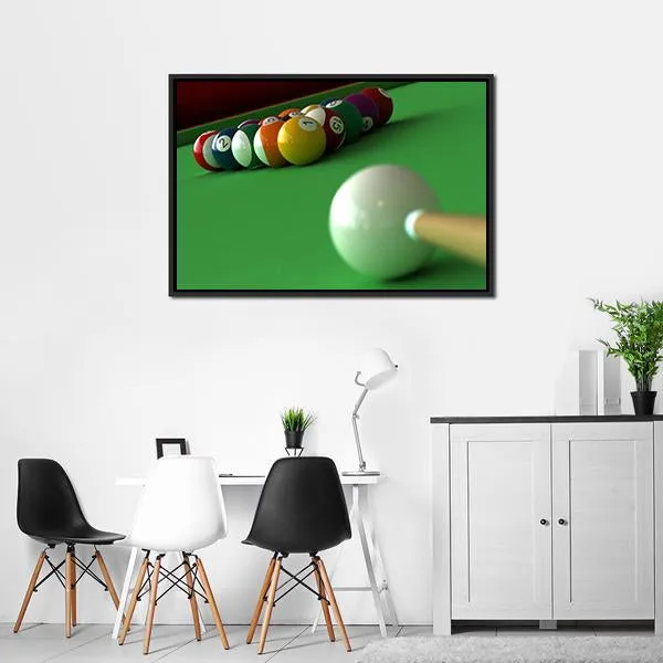 Billiard Balls & Table Canvas Wall Art