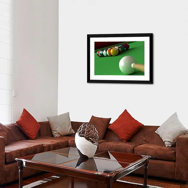 Billiard Balls & Table Canvas Wall Art