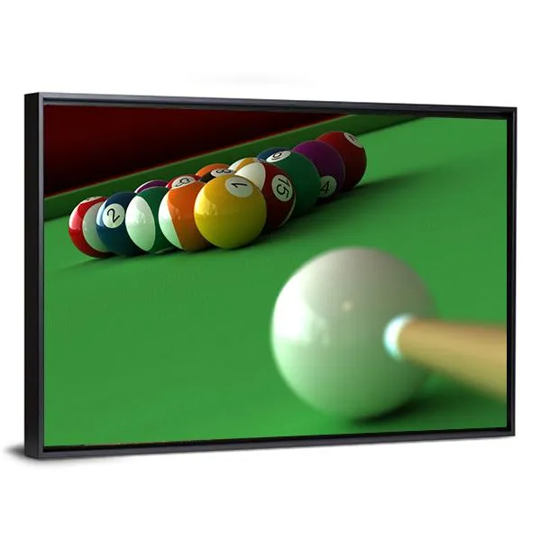 Billiard Balls & Table Canvas Wall Art