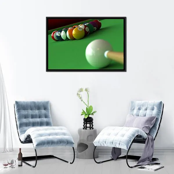 Billiard Balls & Table Canvas Wall Art