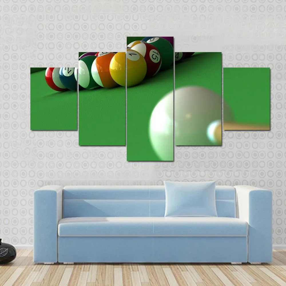 Billiard Balls & Table Canvas Wall Art