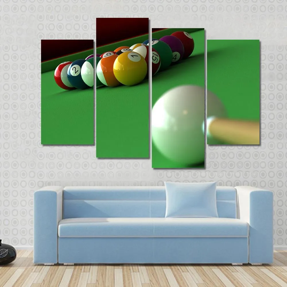 Billiard Balls & Table Canvas Wall Art