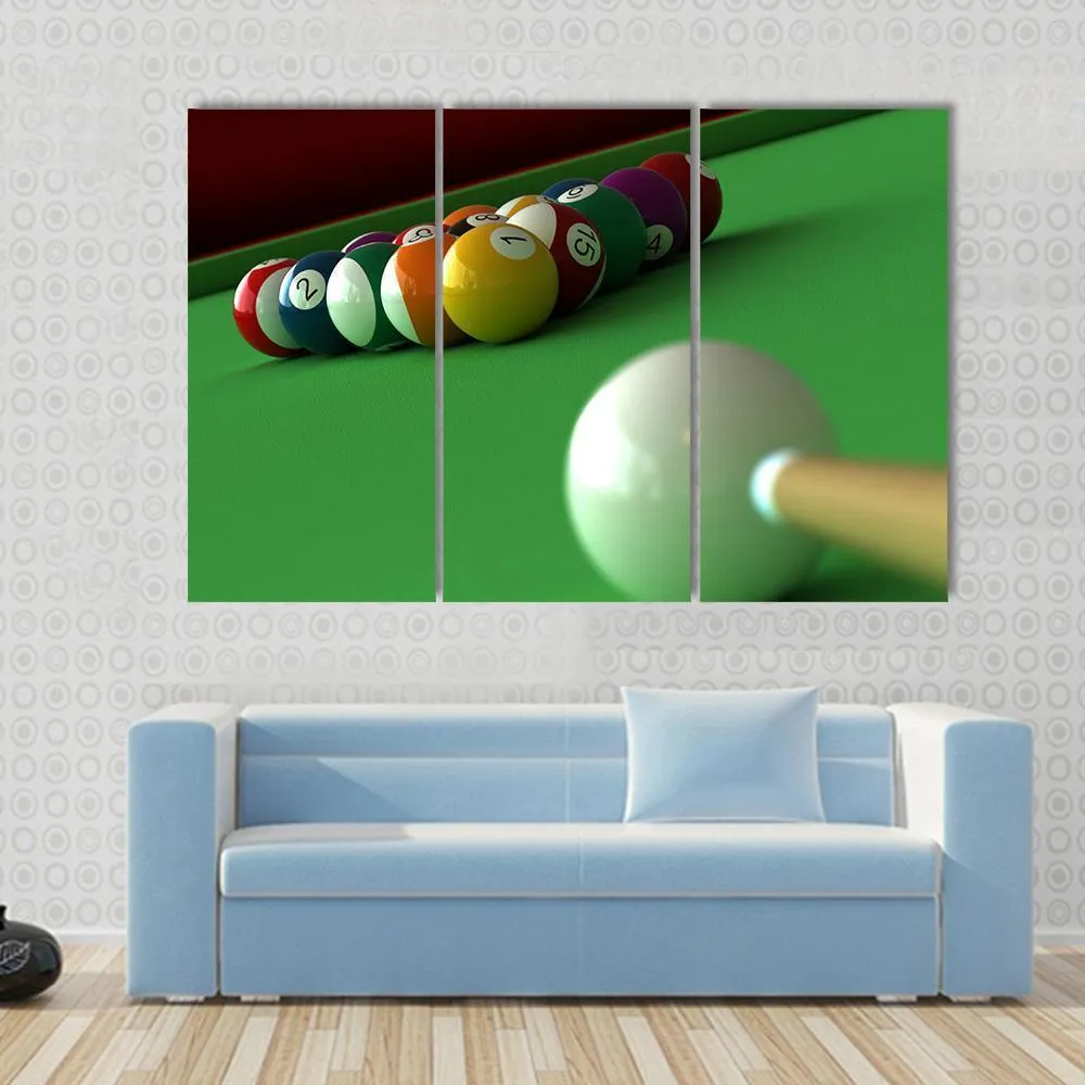 Billiard Balls & Table Canvas Wall Art