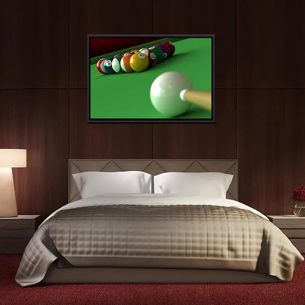 Billiard Balls & Table Canvas Wall Art