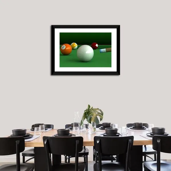 Billiard Balls And Table Canvas Wall Art