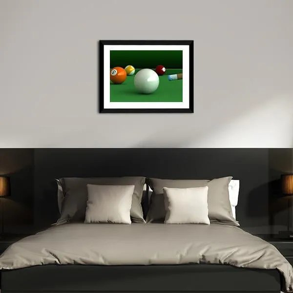 Billiard Balls And Table Canvas Wall Art