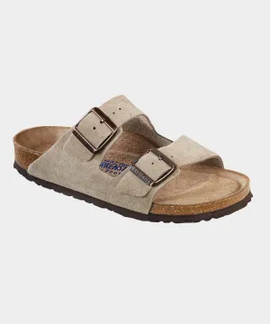 Birkenstock Arizona Suede Soft Footbed in Taupe