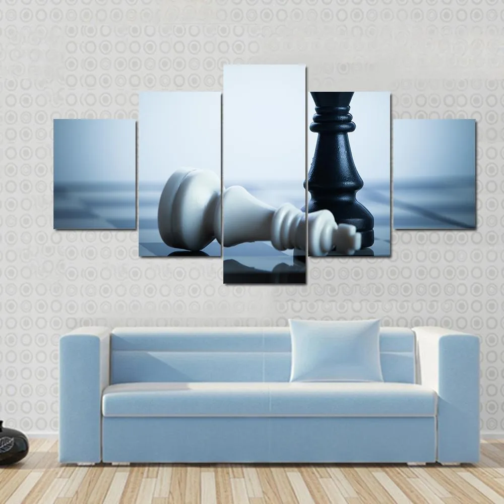 Black & White Chess Canvas Wall Art