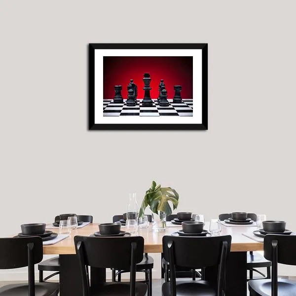 Black Chess Pieces Canvas Wall Art