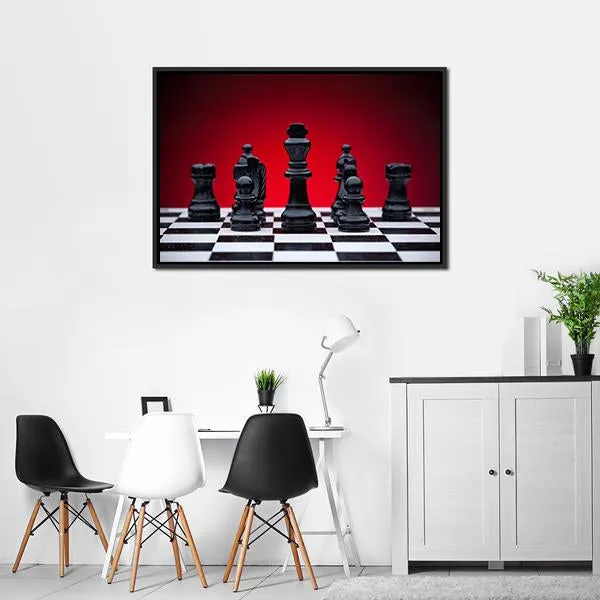 Black Chess Pieces Canvas Wall Art