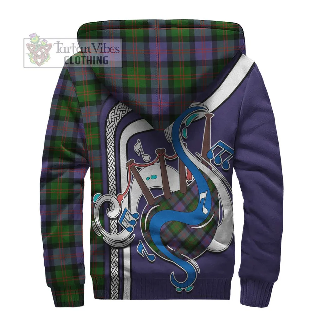 Blair Modern Tartan Sherpa Hoodie with Epic Bagpipe Style