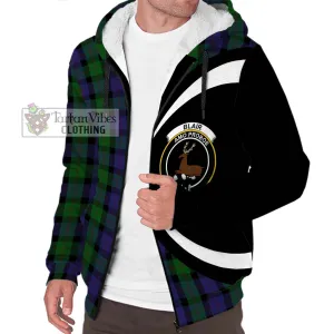 Blair Tartan Sherpa Hoodie with Family Crest Circle Style