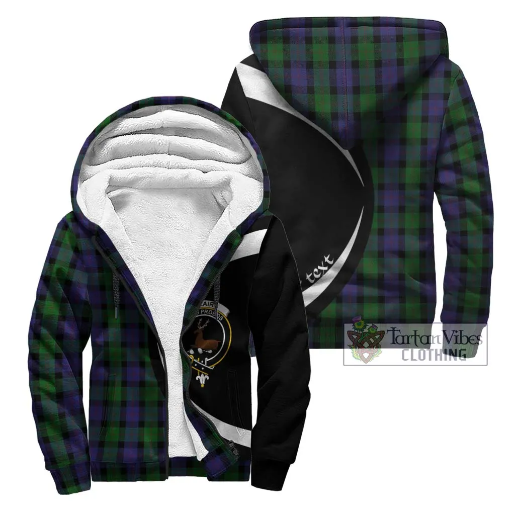 Blair Tartan Sherpa Hoodie with Family Crest Circle Style