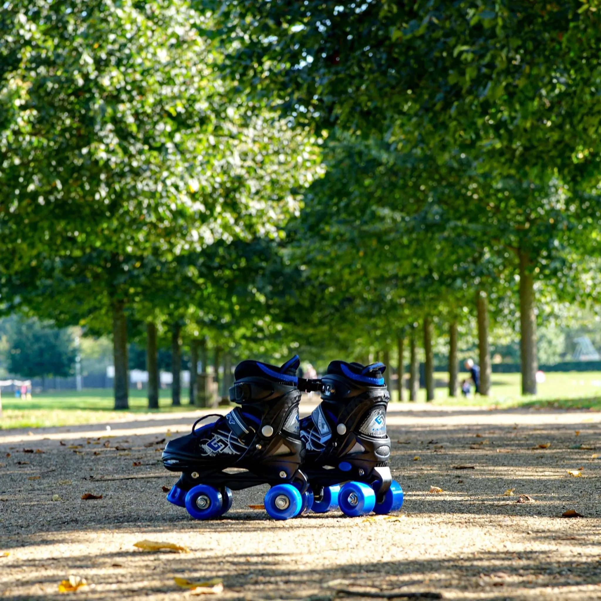 Blue and Black Roller Skates for Kids with 4 Wheel