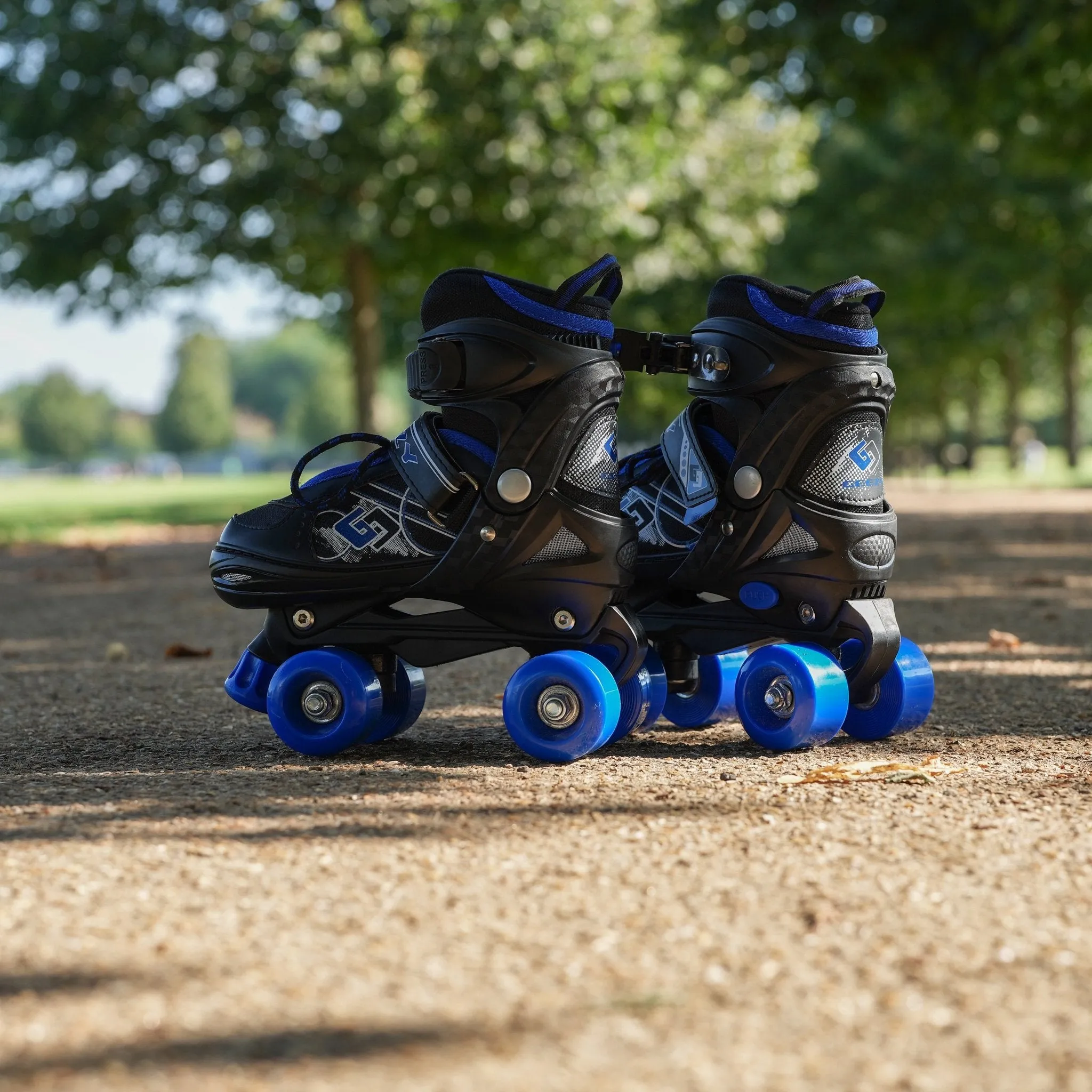 Blue and Black Roller Skates for Kids with 4 Wheel