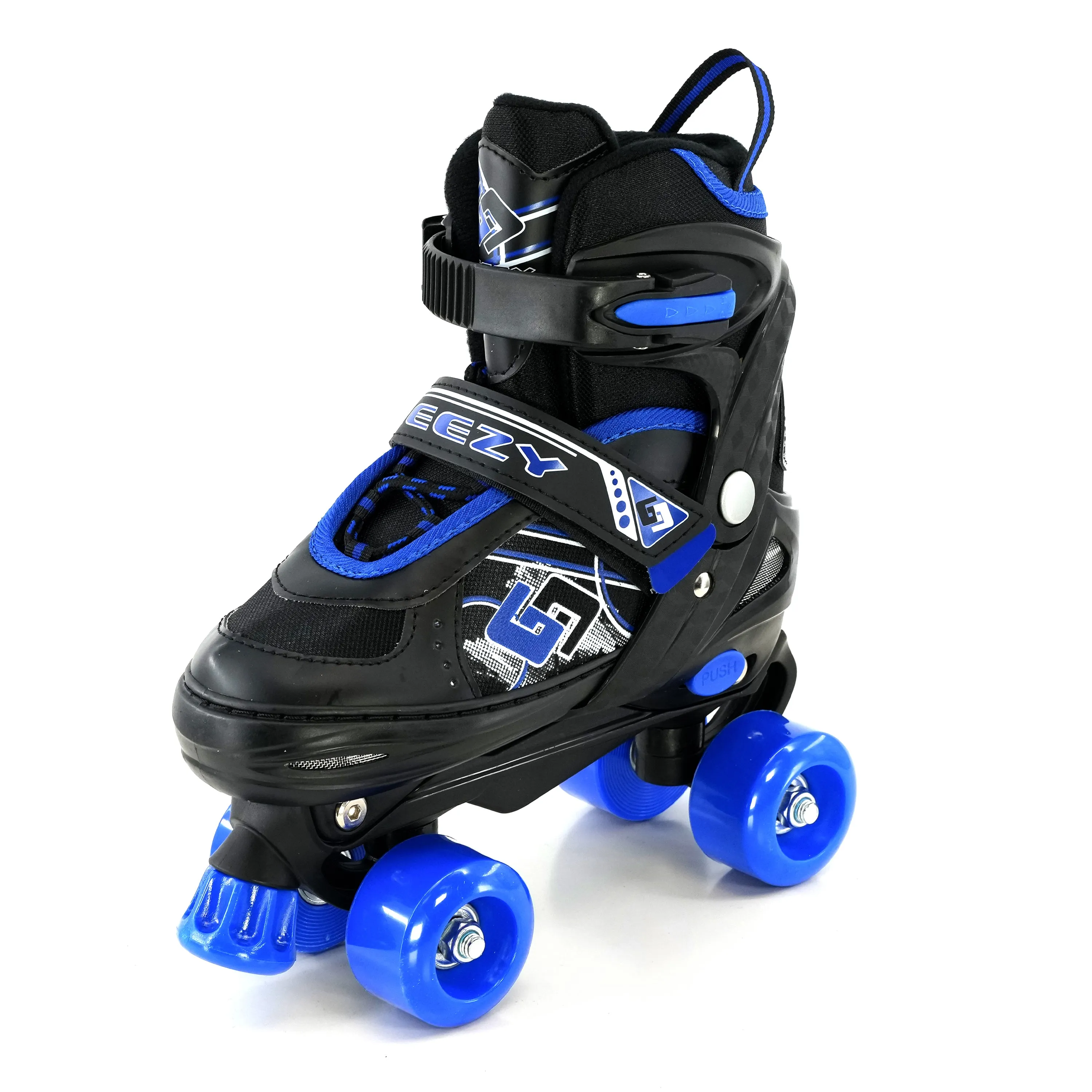 Blue and Black Roller Skates for Kids with 4 Wheel