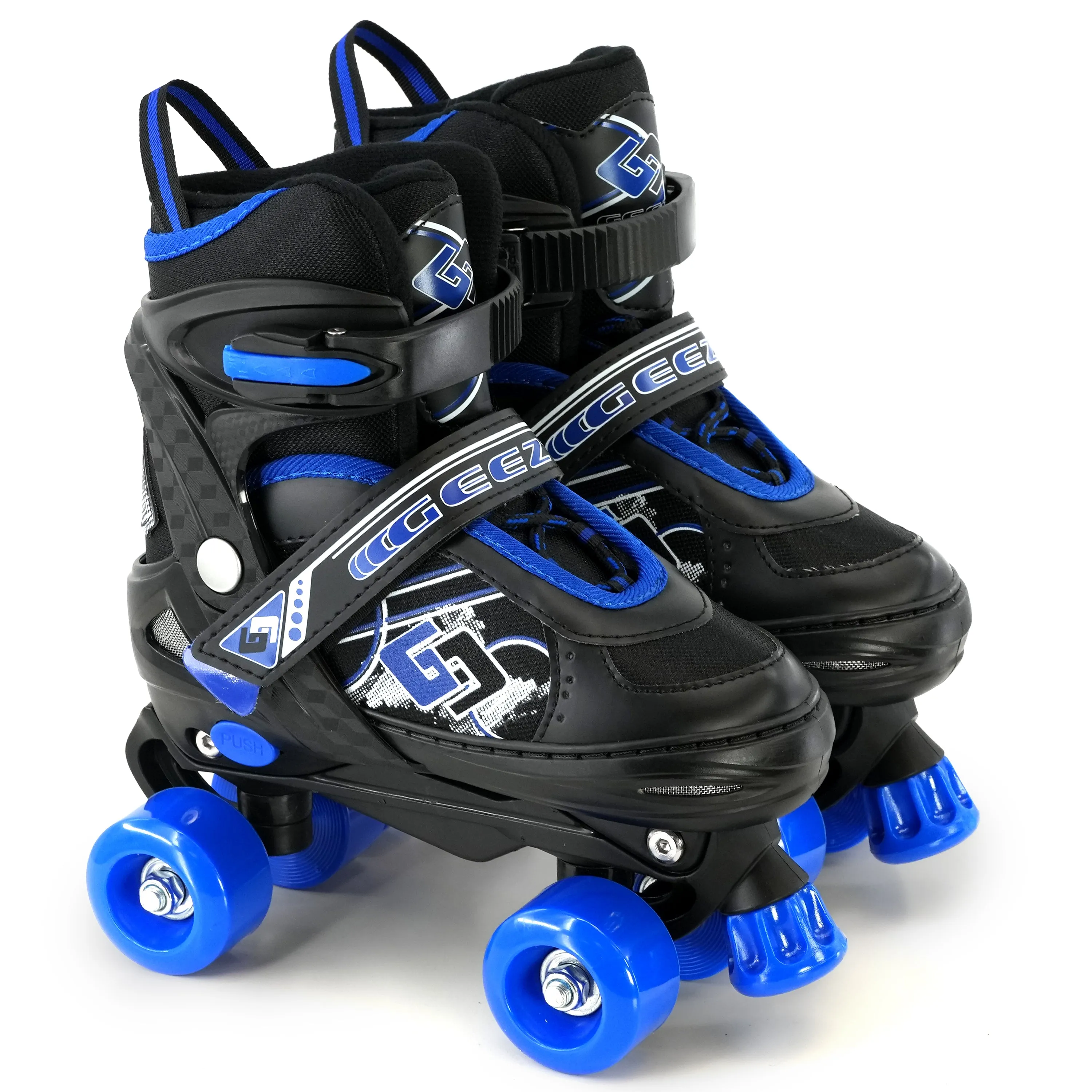 Blue and Black Roller Skates for Kids with 4 Wheel