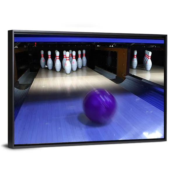 Bowling Ball & Pins Canvas Wall Art