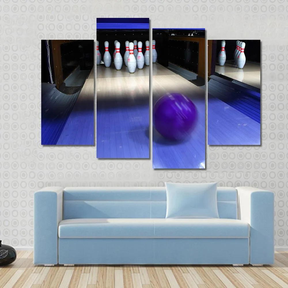 Bowling Ball & Pins Canvas Wall Art