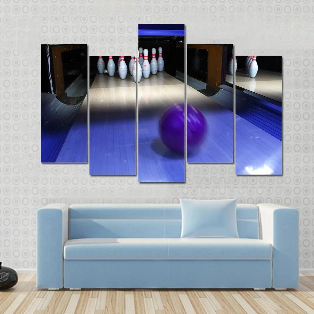 Bowling Ball & Pins Canvas Wall Art