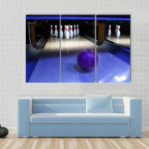 Bowling Ball & Pins Canvas Wall Art