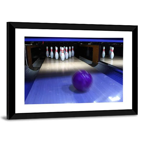 Bowling Ball & Pins Canvas Wall Art