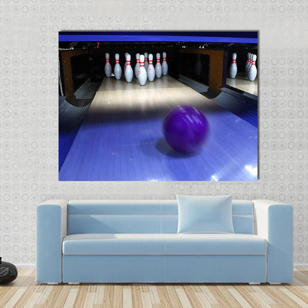 Bowling Ball & Pins Canvas Wall Art